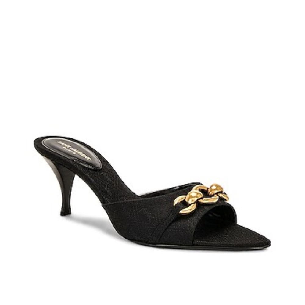 Saint Laurent LE MAILLON 60 MULES IN BLACK 37.5